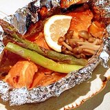 秋鮭の「コチュ☆味噌」ホイル焼き。